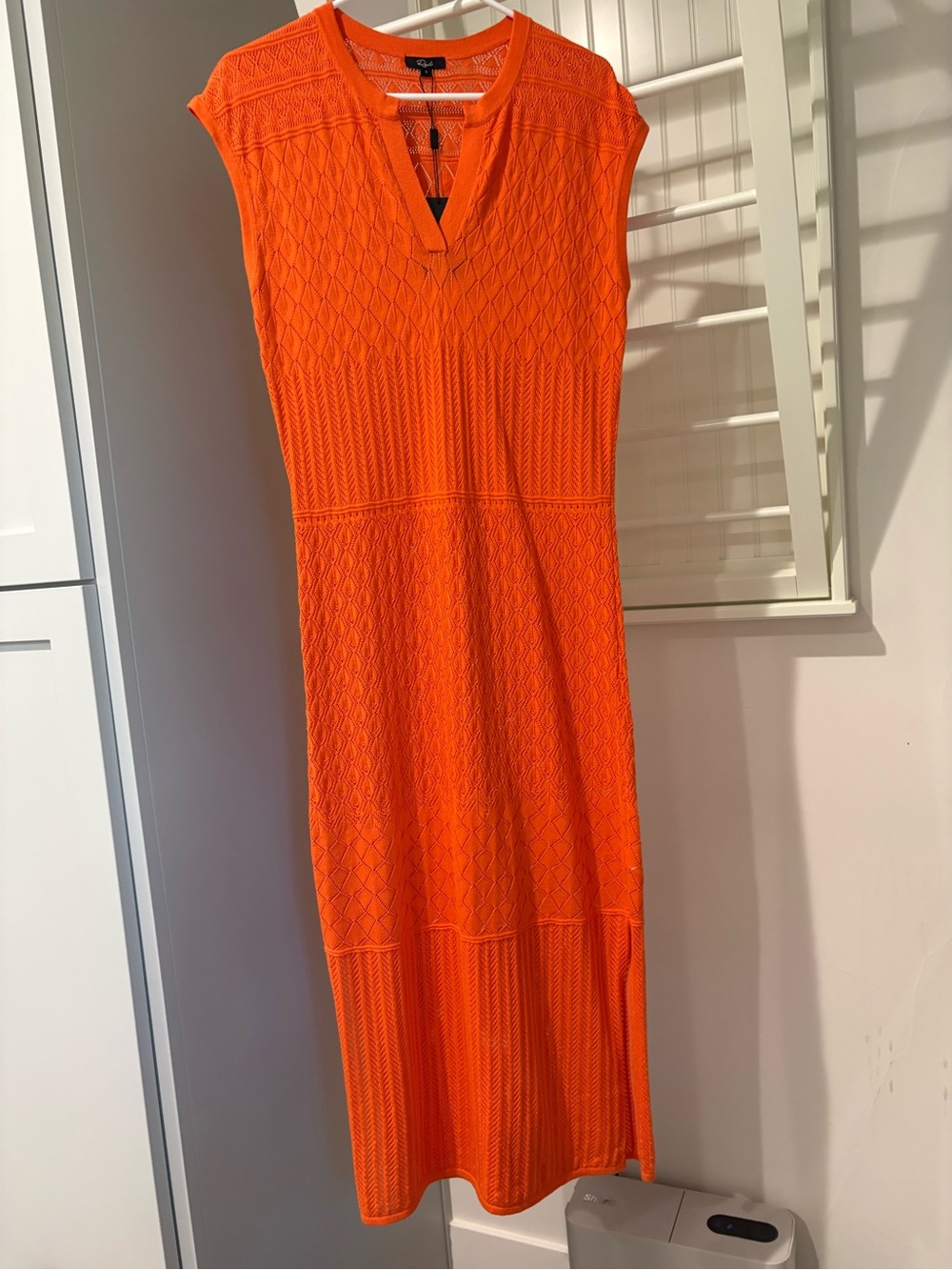 Rails Orange Knit Midi Dress